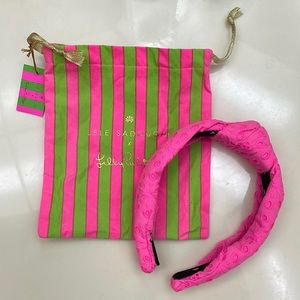 Lele Sadoughi x Lilly Pulitzer knitted pink headband